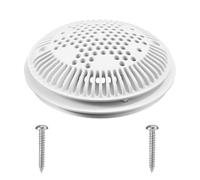 Pool Main Drain Cover Compatible with Hayward, White Anti-Vortex Drain Cover Suction and Dual Overflow Suction Filter Outlet for Ground Swimming Pool Replacement Part Accessories