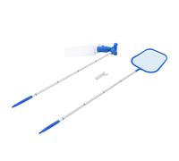 Pool Maintenance Kit 1.2m 5-Section Aluminium Pole ABS Vacuum & Leaf Skimmer Bag