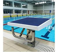 Pool One Step Diving Starting Block, Swimming Competition Jumping Platform with Backstroke Handle, Heavy Duty Stainless Diving Platform A