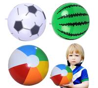 Pool Orbs - Inflatable Water Spheres, Floating Round Toys, Multi Color Striped Pattern, Outdoor Leisure Activity, Swimming Gear, 12 Inch 3 Pack For Summer Vacations Sand Games Backyard Ponds