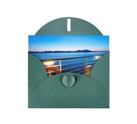 Pool Party Cruise Ship Dark Green prints Greeting Cards 6x4-inch with Envelope | Perfect for writing greetings and thank-you notes