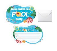 Pool Party Invitations with Envelopes Summer Birthday Party Invitations Card Pool Invite Cards Fill in Pools Partys Invitations For Partys Birthday Decorations