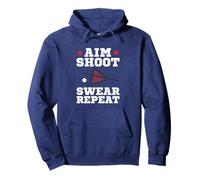 Pool Playing Aim Shoot Swear Repeat Pool Playing Billiards Pullover Hoodie