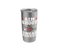 Pool Playing Aim Shoot Swear Repeat Pool Playing Billiards Stainless Steel Insulated Tumbler