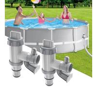 Pool Plunger Valve Plus for Above Ground Pool, 2 in 1 Piston Valve Pool Replacement Parts, Pool Accessories for Intex / Bestway / Coleman Pool, Shut-off Valve for Above Ground Swimming Pools and Pool