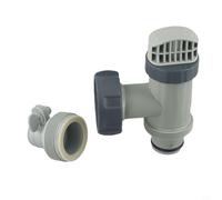 Pool Plunger Valve with B-Type Hose Adapter for Intex Pool Replacement Parts, Shut-off Valve with Seals for Above Ground Pool and Sand Filter Pump, 2-Piece Set