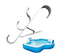 Pool Pole Hanger, 2-Piece Heavy-Duty Hooks for Pole and Accessory Storage, Wall-Mount Organizer for Patio, Deck, Outdoor Swimming Area, and Underwater Cleaning Equipment, 5.12x11.81x0.79 in