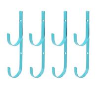 Pool Pole Hanger, 4-Pack Heavy Duty Metal Hooks for Skimmer Leaf Rake Net Brush, Rust-Resistant Fence Holder