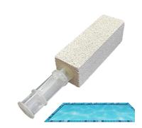 Pool Pumice Stone - Large Handle Scouring Block, Universal Pole Connection Pumice Wand 190g | Hard Water Rust Calcium Stain Remover Stick, This Heavy Duty Scrubber Pools.