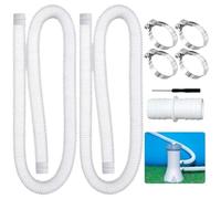 Pool Pump Hose | 39 Inches Heavy-Duty Replacement Connector with 4 Clamps | Hose for Ground Pools | for Swimming Water Circulation Spa Connections Manual Vacuuming Waterfall