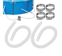 Pool Pump Hose - Replacement Filter Pump Connection Hose with Clamps, Swimming Pool Maintenance Tube Kit | for Repair, Upgrade & Water Circulation System | Outdoor Yard Patio Lawn Use