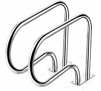 Pool Rail Pool Railing Handrail, 2 PCS Pool Hand Rail, 304 Stainless Steel, Hand Grab Rail with Blue Grip Cover, Swimming Pool Stair Rail (Height 22.5inch)