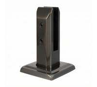 Pool Railing Clamp Glass Spigot Bracket Mount 304 Stainless Steel Construction Firm Grip -12mm Panels Modern Rectangular Body with Square Base, 160MM Black Titanium