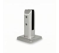 Pool Railing Clamp Glass Spigot Bracket Mount 304 Stainless Steel Construction Firm Grip -12mm Panels Modern Rectangular Body with Square Base, 160MM Brushed Silver