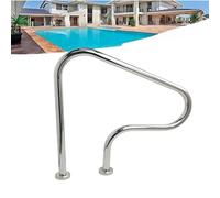 Pool Railing Swimming Handrail 31.5x31.5/49.2×31.5inch Stainless Steel Base Plate Rustproof Indoor Outdoor Spas 1 Pcs Poolside Water Parks Centers Silver(31.5x31.5 inch)
