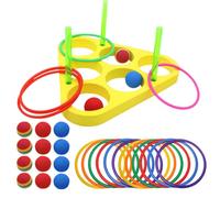 Pool Ring Throw Games, Floating Foam Triangle Set, Water Target Toss Activity, Includes Balls, Skill-Building Fun, for Family Summer Swimming Home Use, 33 x 30 cm, Multicolour