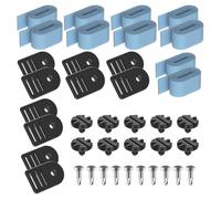 Pool Roller Strap Hardware Set, Blue Nylon Straps with Black Molded Clips and Knobs for Solar Blanket Reel Replacement and Storage Use Solar Blanket Straps Reel Clips Roller Attachment Replacement