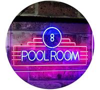 Pool Room 8 Ball Snooker Billiards Man Cave Dual Color LED Neon Sign Blue & Red 400 x 300mm st6s43-i2773-br
