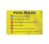 Pool Rules 7 Landscape Sign Sign, 8 X 12 Grade Reflective Sheeting Rust Free Aluminum, Weather Resistant, Waterproof, Easy To Mount