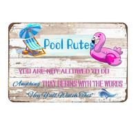 Pool Rules Metal Tin Sign,You Are Not Allowed To Do Anything Swimming Pool Signs for Home Pool Summer Garden Outdoor Decorations, 8x12Inch