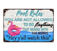 Pool Rules Metal Tin Sign You Are Not Allowed To Do Anything That Begins With The Words Retro Wall Art Funny Signs for Patio Home Cafes Store Pubs Club Man Cave Gift 12 X 8 Inch