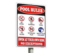 Pool Rules Sign - Aluminum Safety Warning Decorative Plate | Pool Safe Signs,for Beach Swimming Summer Outside Backyard Deck Door House Poolside Gym
