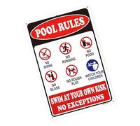 Pool Rules Sign Outdoor Warning Notice Board Metal Warning Swim At Your Own Risk Sign Rustproof Pool Easy Install Clear Messages for Various Conditions