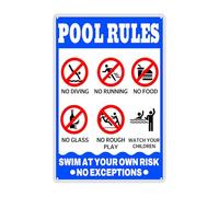 Pool Rules Signs Outdoor Pool Tin Swim At Your Own Risk No Exceptions Personalized Swimming Pool Rules Warning Metal Vintage Water Park Safety 5.5x8 Inch