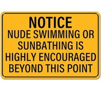 Pool Rules Tin Sign, Nude Swimming or Sunbathing is Highly Encouraged Beyond This Point Swimming Pool Metal Tin Signs for Home Kitchen Bar Room Garage Decor Retro Metal Tin Sign 8X12 inches