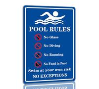 Pool Rules Tin Sign Swim At Your Own Risk No Exceptions Metal Signs Vintage Warning Sign Swimming Pool Decor for Home Pool Party 8x12 Inch