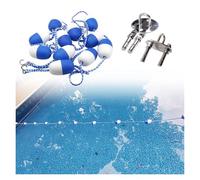 Pool Safety Divider Lane Line,Adjustable Floating Pool Safety Divider Swim Lane Line - 26ft to 98ft with Hooks & Wall Anchors for Water Parks, Hot Springs, and Lakes - 48ft/14.7m, Ø 2.8in/7