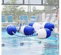 Pool Safety Divider Lane Line,Retractable Pool Divider Ropes with Blue & White Floats - 151 FT Swimming Pool Safety Rope for Competition & Stadium Lane Dividers - Durable Pool Separation Ki