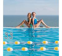 Pool Safety Divider,Pool Lane Divider Floats 14ft 16ft 18ft 20ft 22ft 30ft 36ft, Effective Visibility Pool Rope Buoy, Floating Pool Safety Divider Swim Lane Line(L4m/13ft)