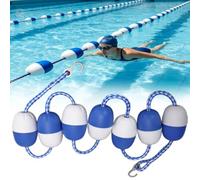 Pool Safety Divider Rope - Nylon Swim Lane Line with PP Floats & Hooks, Floating Visual Boundary for Deep & Shallow Water Separation (Custom Length)