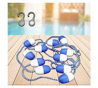 Pool Safety Divider,Swimming Pool Safety Divider Rope and Float Line, for Hotel/Villas/Water Park, Section Off Hazardous Areas, Dividing Lanes, Caution Help, with Hooks, 3.3'-25' Custom Len