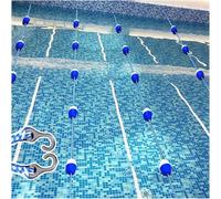 Pool Safety Divider,Swimming Pool Swimming Safety Rope, White and Blue Swimming Divider, Lane Divider with Strong Buoyancy, Nylon Braided Float Rope for s(55m/181ft Long)