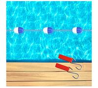 Pool Safety Floats Pool Safety Float Lines for Dividing Lanes Areas, Heavy Duty Floating Line Floats Safety Divider Buoy with 2 Hooks, Swimming Pool Accessories