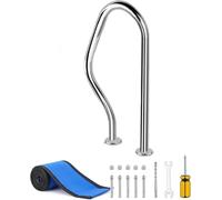 Pool Safety Handrails Water Handrail Deck Premium 304 Stainless Steel Hand 250LBS Easy Mount Grab Rail with Blue Grip Cover(2pcs)