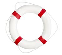 Pool Safety Ring Red White No Inflate, Pool Life Ring Float for Beach Swimming Safety.