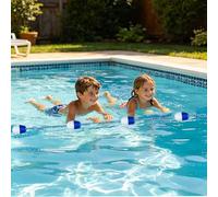 Pool Safety Rope with 12 Bi-Tone Floating Buoys - Adjustable Lane Divider with Pre-Assembled Stainless Steel Hooks for Enhanced Pool Safety and Visibility