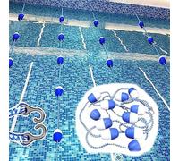Pool Safety Rope with Blue & White Buoys - 15ft 50ft 100ft 130ft 160ft 200ft Durable Lane Divider Kit, Floating Swimming Pool Markers, Ideal for Safety, Competitions & Racing Events