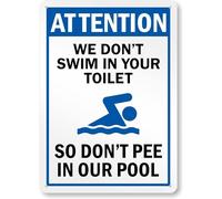 Pool Safety Sign, 8x6 Inches, Aluminum & Tin, Novelty Style, Warning Sign for Pool Rules