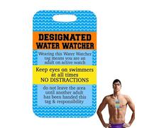 Pool Safety Sign,Acrylic Pool Rules Badge Listing | Creative Safety Reminder Signs, Water Swimming Accessories, Designated Water Watcher