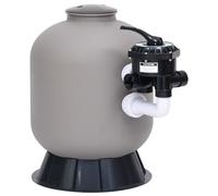 Pool Sand Filter 485x700mm Grey Plastic with 6-Way Valve for Above Ground Pools
