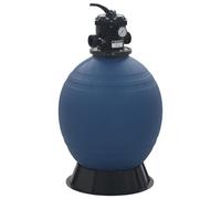 Pool Sand Filter Blue PE 560mm (56x96.8cm) 1.5" Conn 10m3/h 6-pos Valve max50PSI