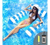 Pool Seat Floating Hammock, Water Hammock Toys Air Mattress Pool Chair Water Seat Pool Hammock Lying Mat for Adults Children (Blue)