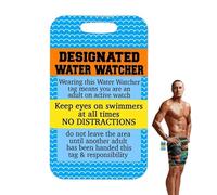 Pool Sign - Acrylic Pool Rules Badge Listing,Designated Water Watcher, Creative Safety Reminder Signs, Water Safety Swimming Accessories