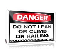Pool Signs And Decor Outdoor Danger Do Not Lean Or Climb On Railing Tin Sign Cool Signs For Bedroom Funny Tin Metal Signs(20X30CM)
