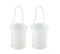 Pool Skimmer Basket Replacement For Pentair R38024 355318 V36-192 Models Efficient Grid Filter ABS White Blue 2 Pack 6.875 Inch Handle Easy Install(white)