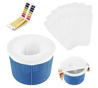 Pool Skimmer Socks, 12Pcs Reusable Ultra Fine Mesh Pool Filter Saver Socks, Pool Skimmer Basket Bag Pool Filter Net to Protect Swimming Pool Filter for In-Ground and Above Ground Pools - White